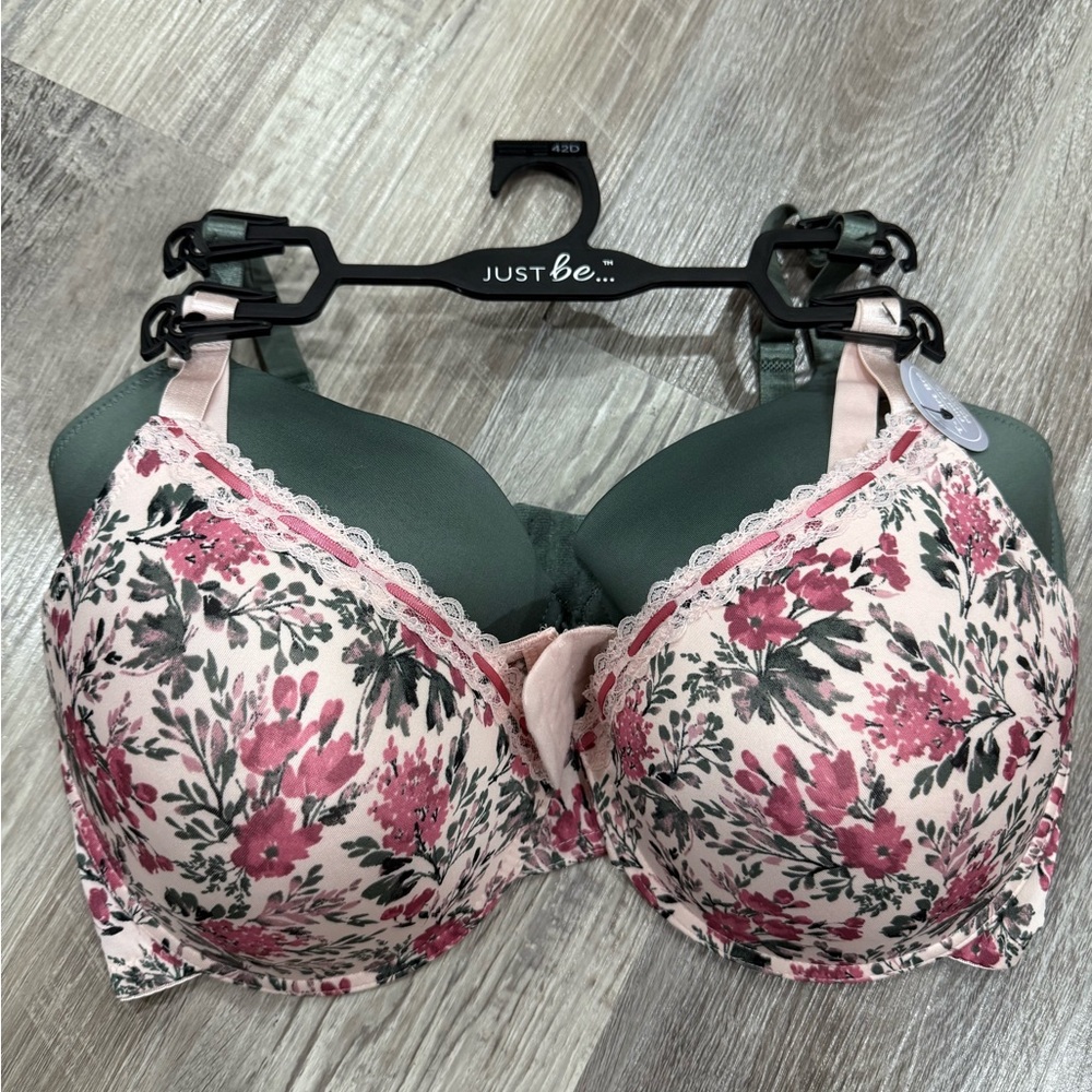 Just Be Floral Bra in Pink and Green